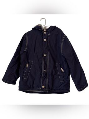 Mini Boden boys jacket 7-8 years Fleece Lined Hooded Navy